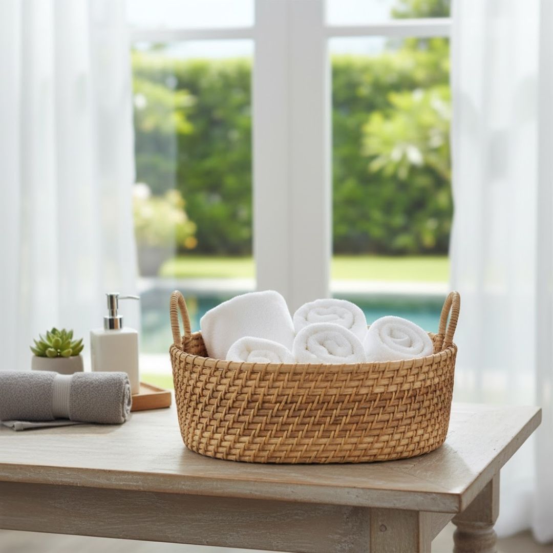 Rustic Rattan Basket